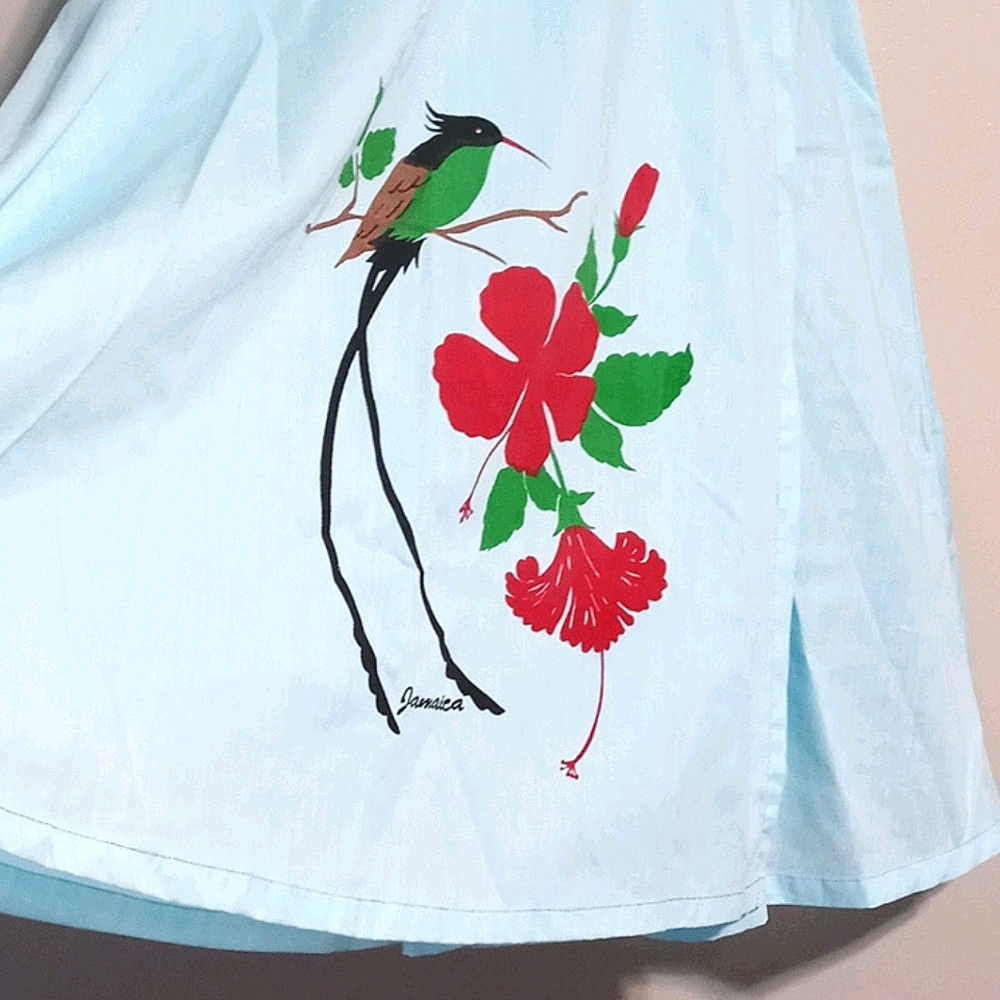 Vintage Sun Island Wrap Skirt Size L Blue